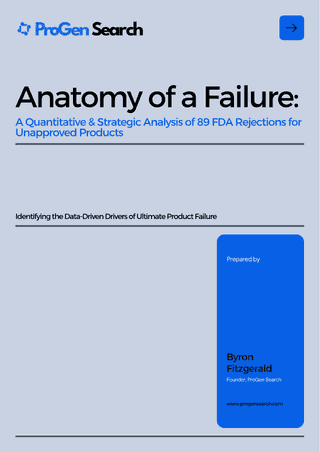 Front cover of Anatomy of a Failure - Lessons from 89 FDA CRLs that Resulted in Failure, ProGen Search