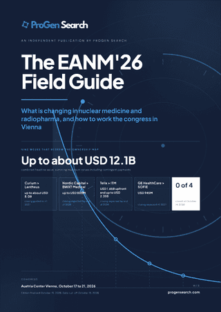 Front cover of The EANM'26 Field Guide, ProGen Search