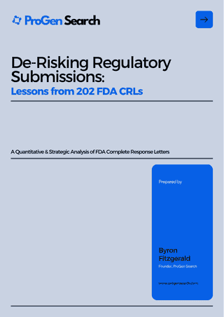 Front cover of FDA Rejection Analysis Lessons from 202 CRLs, ProGen Search