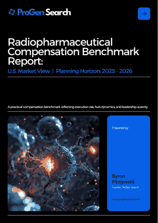 Front cover of Radiopharma Compensation Benchmark 2026 (US), ProGen Search