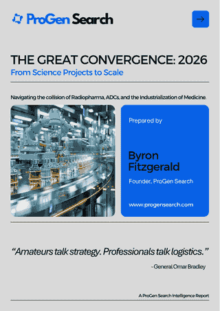Front cover of The Great Convergence: 2026 - From Science Projects to Scale, ProGen Search