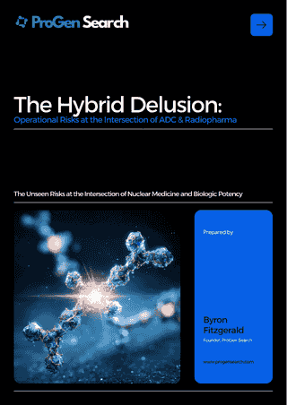 Front cover of The Hybrid Delusion: RLT, ADC & CDMO Reality, ProGen Search
