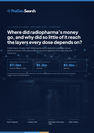 Front cover of The Opportunity Map: Where Did Radiopharma's Money Go?, ProGen Search